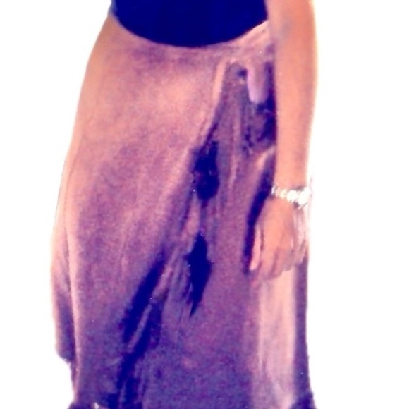 Vintage Genuine Suede Leather Skirt | Adjustable S-M Size | Rust Color - Picture 5 of 5